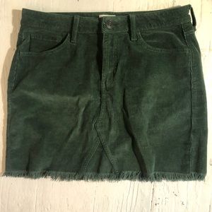 Corduroy green skirt